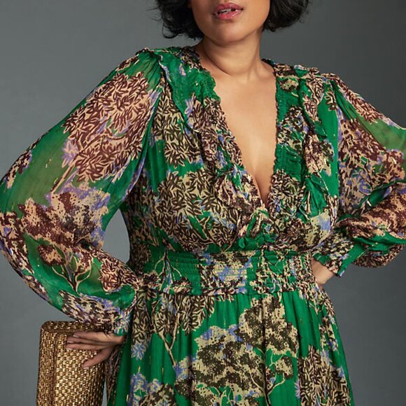 Odetta Ruffled V-Neck Dress - Picture 6 of 9